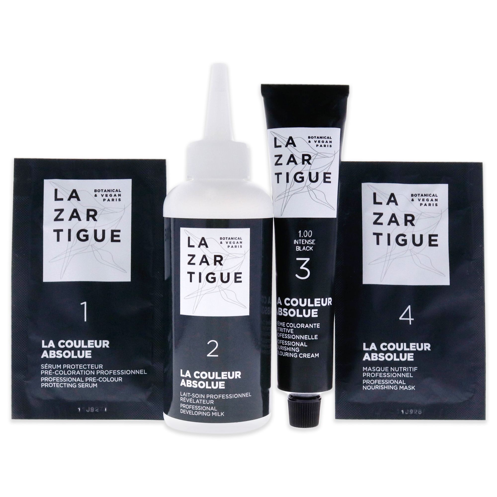 La Couleur Absolue Permanent Haircolor - 1.00 Intense Black by Lazartigue for Unisex - 1 Application Hair Color