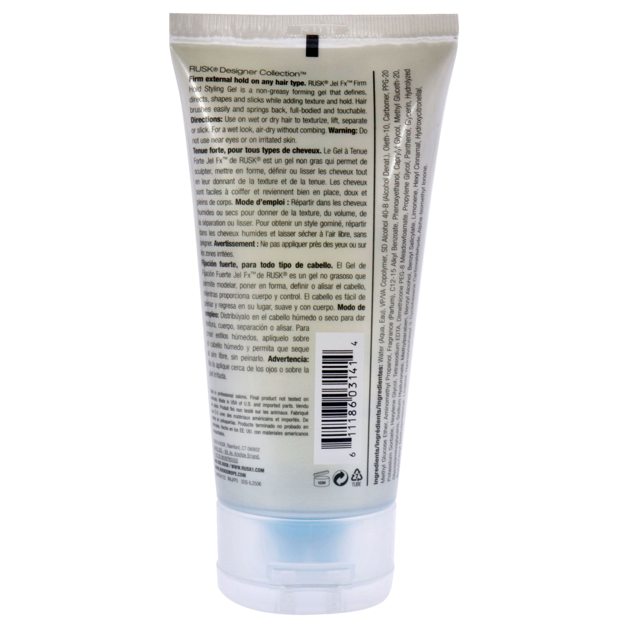 Jel FX Firm Hold Firm Hold Styling Gel by Rusk for Unisex - 5.3 oz Gel
