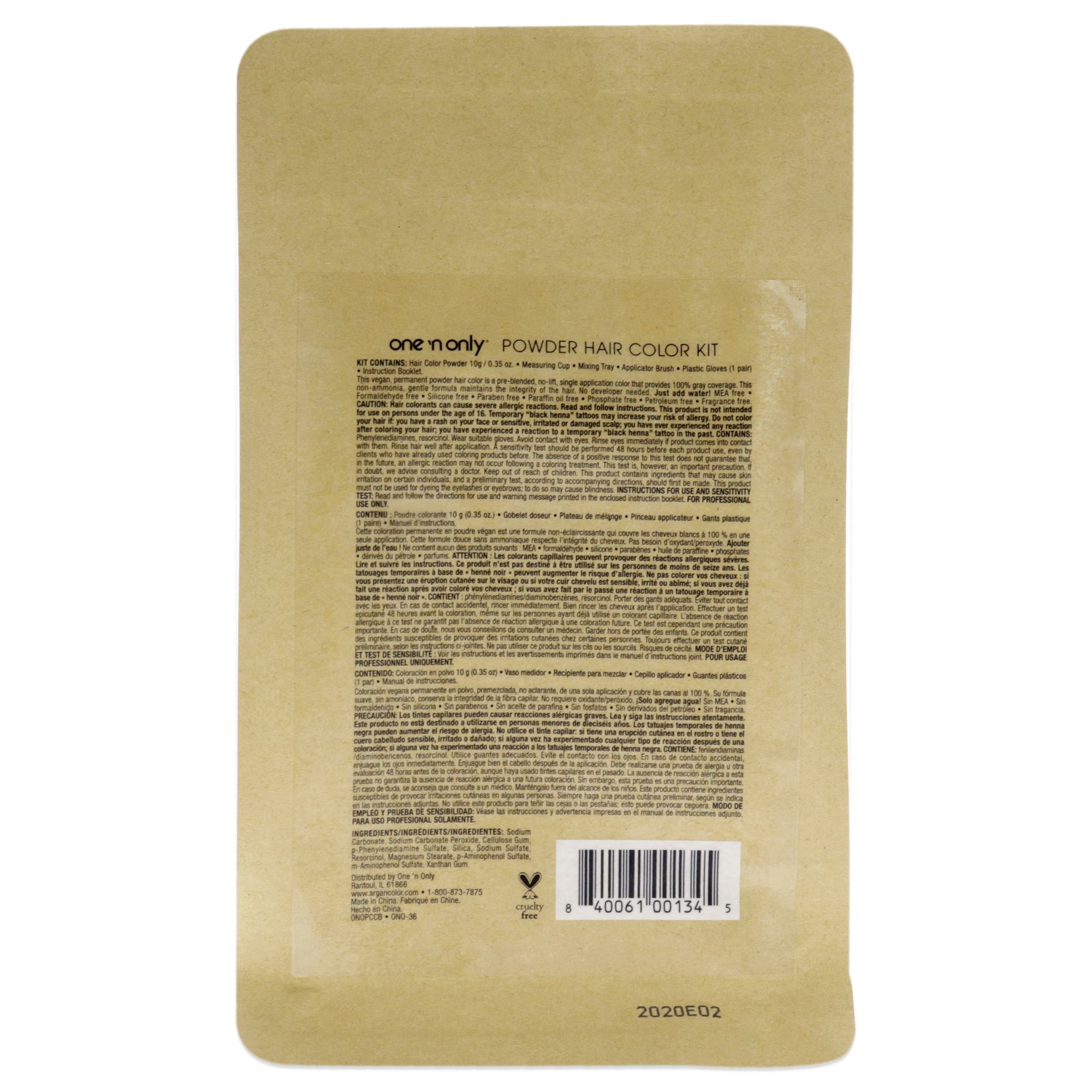 Powder Hair Color Kit - Chocolate Brown by One n Only for Unisex - 0.35 oz Hair Color